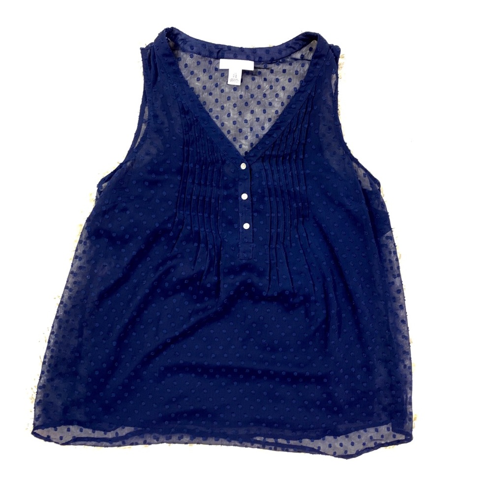 Sheer Navy Blue Motherhood Blouse/ Tank Top